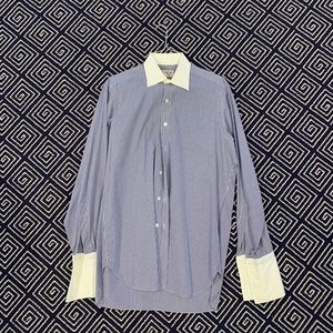 Turnbull and Asser dress shirt blue check 16